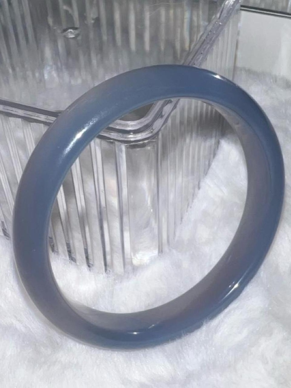 Blue Jade Agate Bangle Bracelet